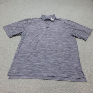 FootJoy Shirt Mens Medium Golf Polo Tour Issue Collar Heathered Blue FJ